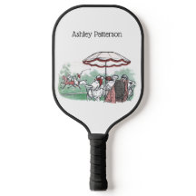 Vintages stilisiertes Polo Match Ladys Lunch Zeich