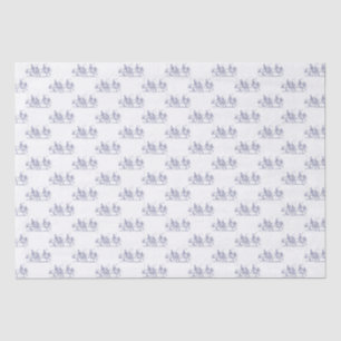 Vintages stilisiertes Polo-Match Zeichnend #2 Blue Seidenpapier