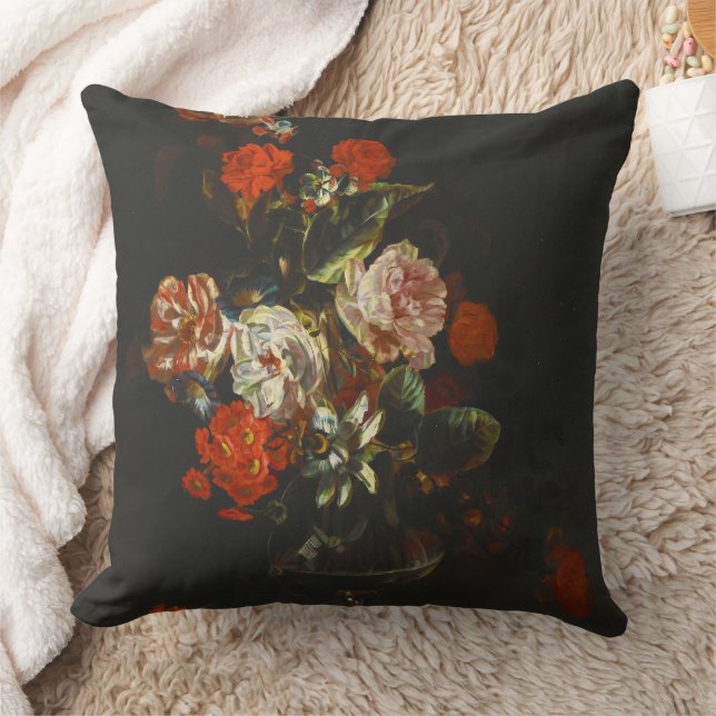 Vintages Stillleben mit Blume Kissen (Decke)