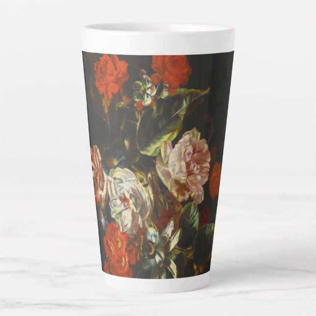 Vintages Stillleben mit Blume Milchtasse (Vorderseite)