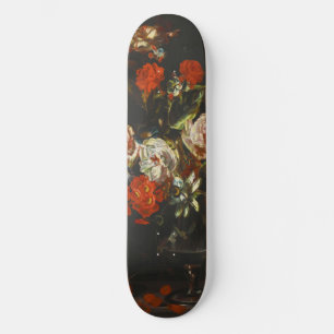 Vintages Stillleben mit Blume Skateboard