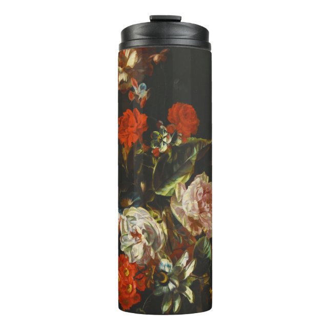 Vintages Stillleben mit Blume Thermosbecher (Vorderseite)