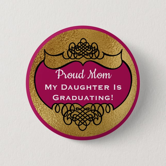 Vintages stilvolles Namensumbau-Imitat-Goldstolzes Button (Vorderseite)