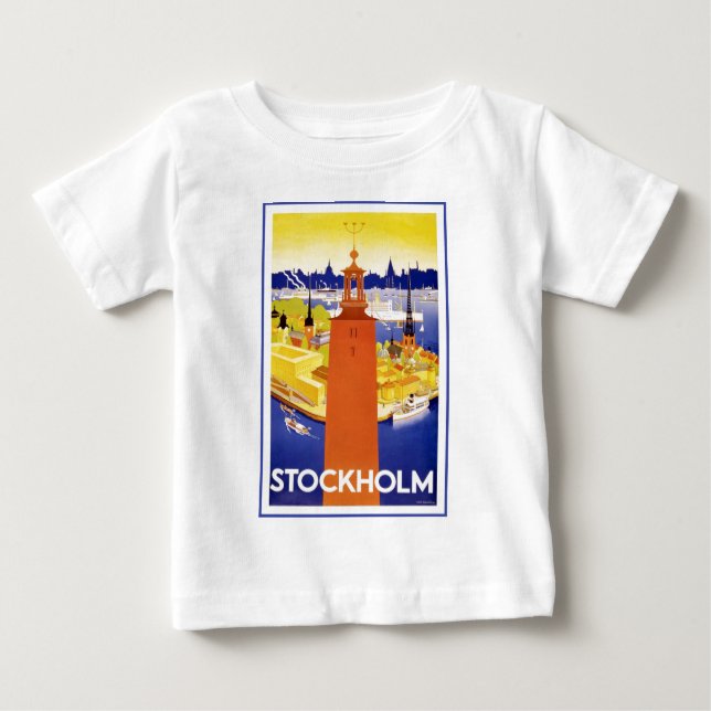 Vintages Stockholm Schweden Baby T-shirt (Vorderseite)