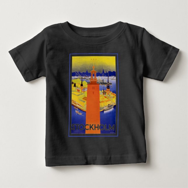 Vintages Stockholm Schweden Baby T-shirt (Vorderseite)