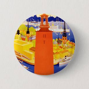 Vintages Stockholm Schweden Button