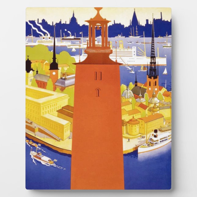 Vintages Stockholm Schweden Fotoplatte (Vorderseite)