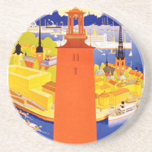 Vintages Stockholm Schweden Getränkeuntersetzer