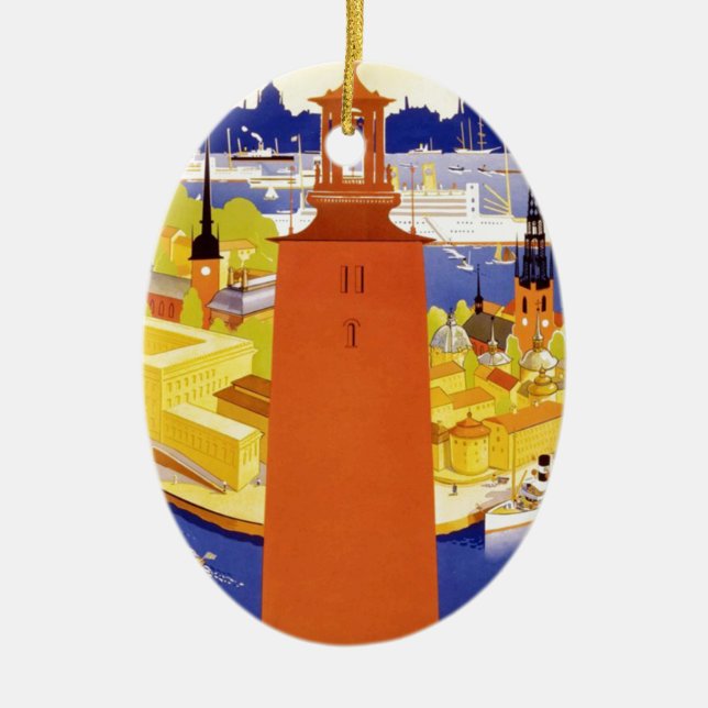 Vintages Stockholm Schweden Keramikornament (Vorne)