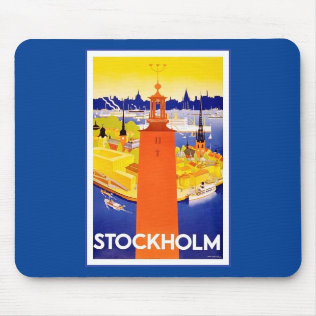Vintages Stockholm Schweden Mousepad (Vorne)
