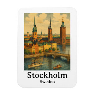 Vintages Stockholm Schweden Nordic Travel Magnet
