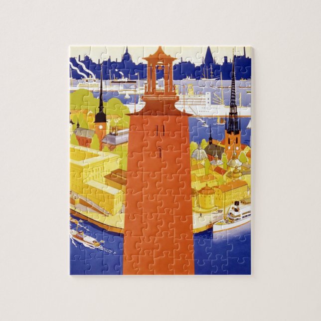 Vintages Stockholm Schweden Puzzle (Vertikal)
