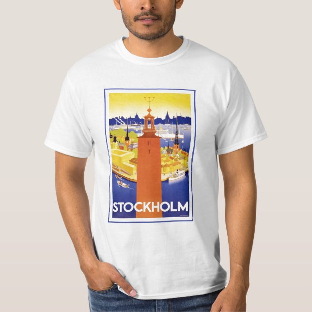 Vintages Stockholm Schweden T-Shirt (Vorderseite)
