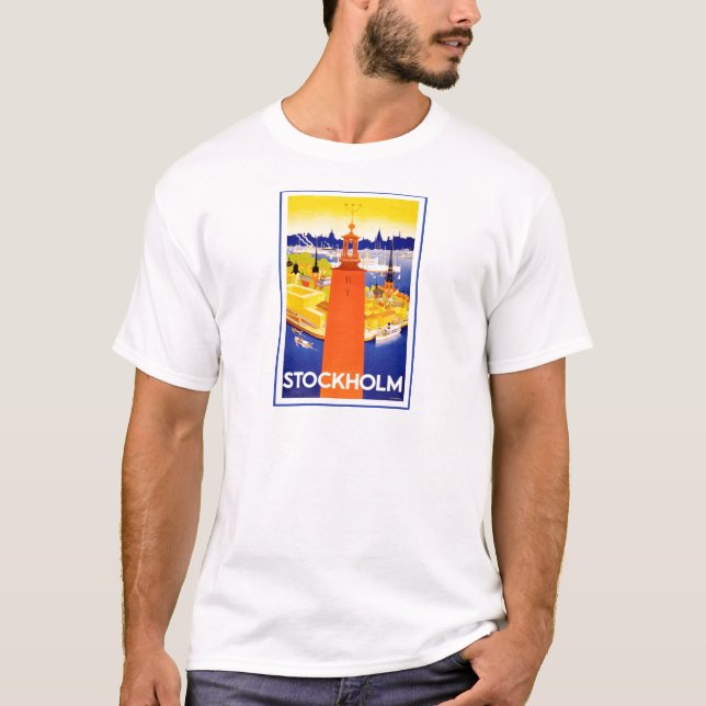 Vintages Stockholm Schweden T-Shirt (Vorderseite)
