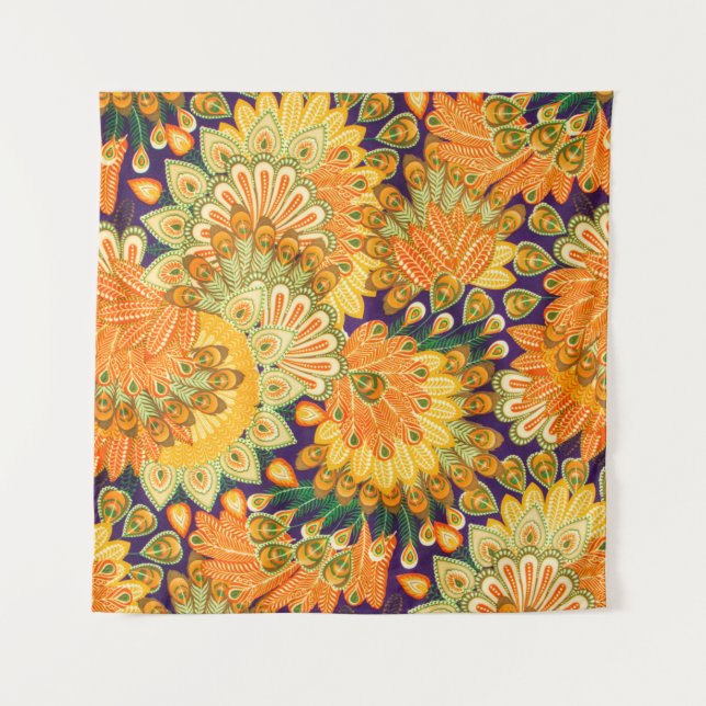 Vintages Stoffmuster nah nach oben. Wandteppich (Vorderseite)