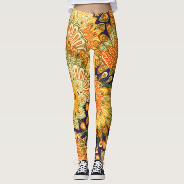 Vintages Stoffmuster: nahe Textur. Leggings (Vorderseite)