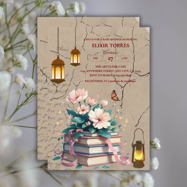 Vintages Storybook Floral Baby Dusche Einladung (Von Creator hochgeladen)