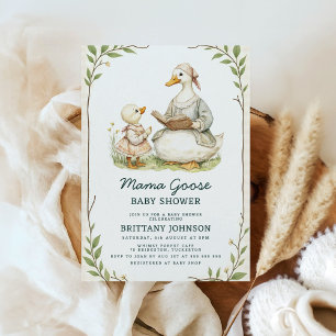 Vintages Storybook Mama Goose Baby Dusche Einladung