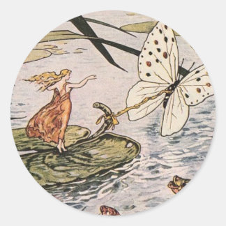 Vintages Storybook Thumbelina Runder Aufkleber
