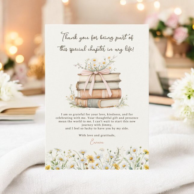 Vintages Storybook Wildblume Brautparty Dankeskarte (Vintage Storybook Wildflower Chapter Bridal Shower Thank You Card)
