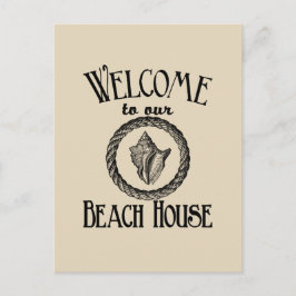 Vintages Strandhaus, Muschelpostkarte Postkarte