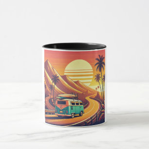 Vintages Straßenreiseabenteuer Van Tasse