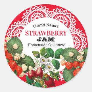 Vintages Strawberry-Marmelade-Label Runder Aufkleber