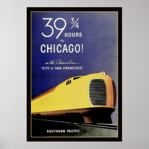 Vintages Streamliner Lokomotivplakat Poster
