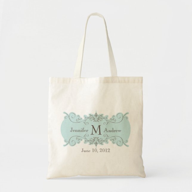 Vintages Strudel-Monogramm nennt Tragetasche (Vorne)
