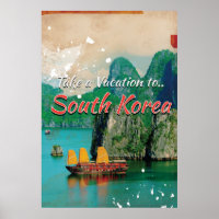 Vintages Südkorea Reiseplakat