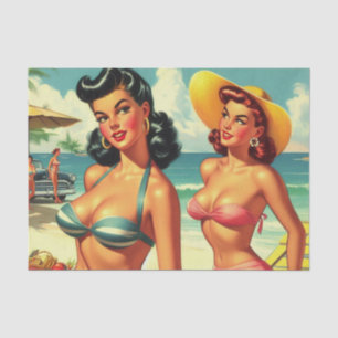 Vintages Summer Beach Button Ups Seidenpapier