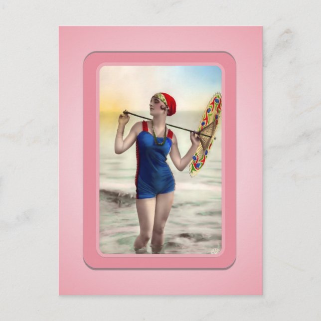 Vintages Sun Bather Beach Babes Postkarte (Vorderseite)