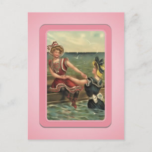 Vintages Sun Bather Beach Babes Postkarte