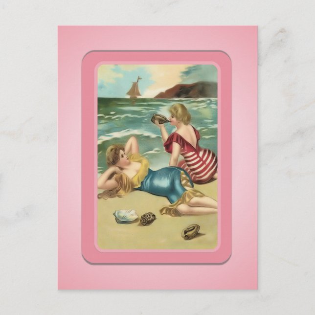 Vintages Sun Bather Beach Babes Postkarte (Vorderseite)