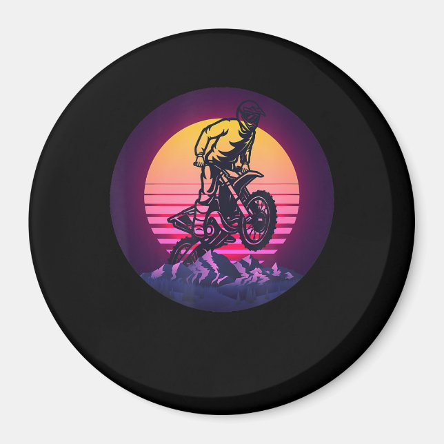 Vintages Sundown Motorradgeschenk für Biker Magnet (Vorne)