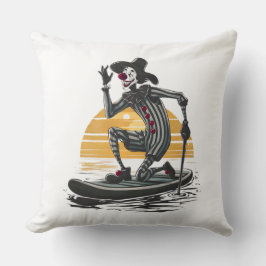 Vintages Sunset Clown Paddleboarding Kissen