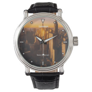 Vintages Sunset Gotham City Custom Watch Face Armbanduhr