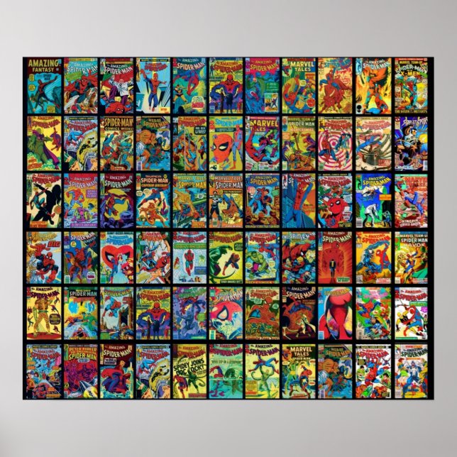 Vintages Superhero Comic Book Collection Muster 3 Poster (Vorne)