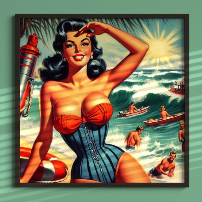 Vintages Surf-Button Poster (Von Creator hochgeladen)