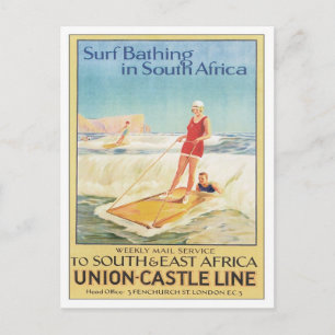 Vintages Surfbad Südafrika Postkarte