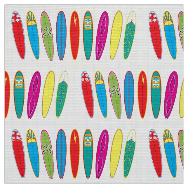 Vintages Surfbrett-Gewohnheits-Gewebe Stoff (Muster)