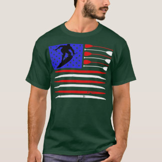 VINTAGES Surfbrett unter US-Flagge T-Shirt