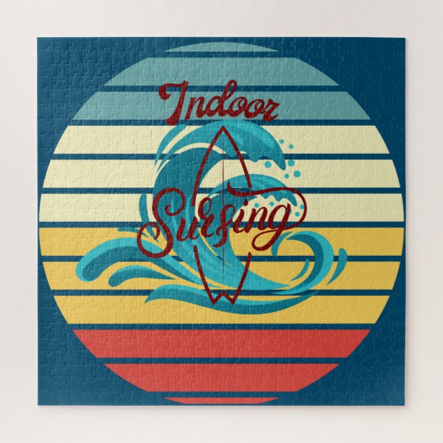 Vintages Surfen im Innenbereich Puzzle (Vertikal)