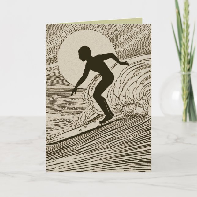 Vintages Surfen Karte (Vorderseite)