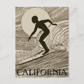 Vintages Surfen Postkarte