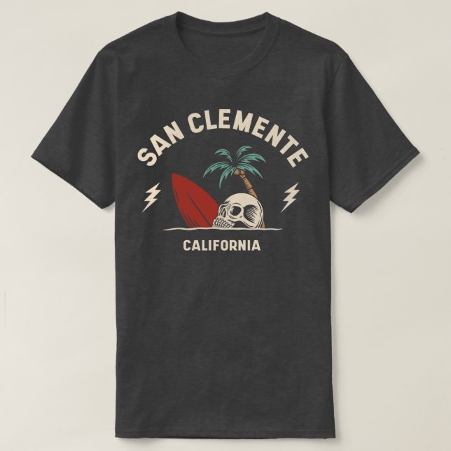Vintages Surfen San Clemente T-Shirt (Design vorne)