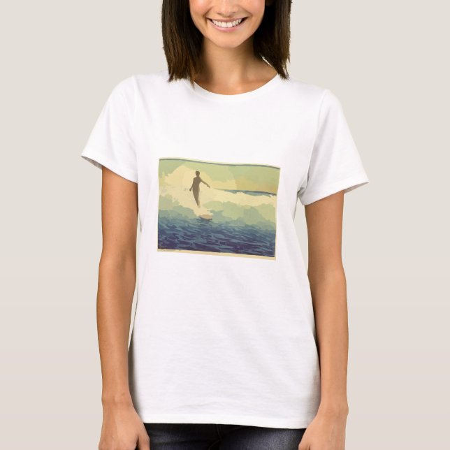 Vintages Surfen T-Shirt (Vorderseite)