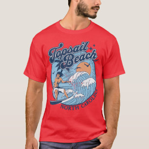 Vintages Surfen Topsail Beach North Olina Re T-Shirt