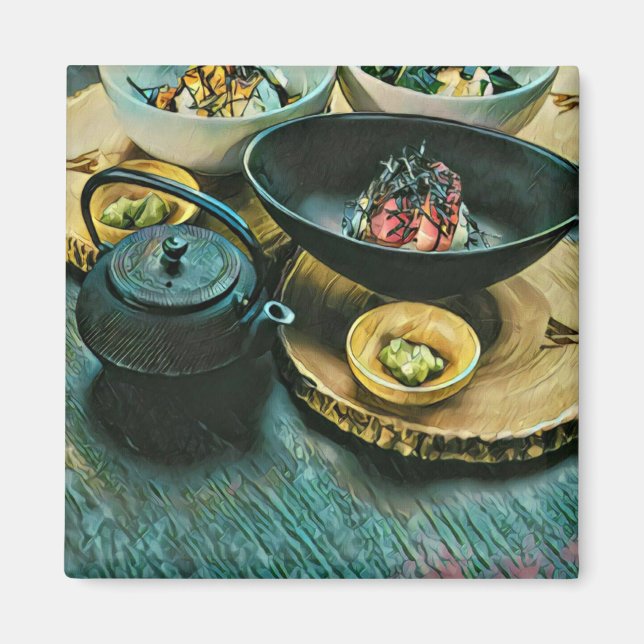 Vintages Sushi-Geschenk Magnet (Vorne)