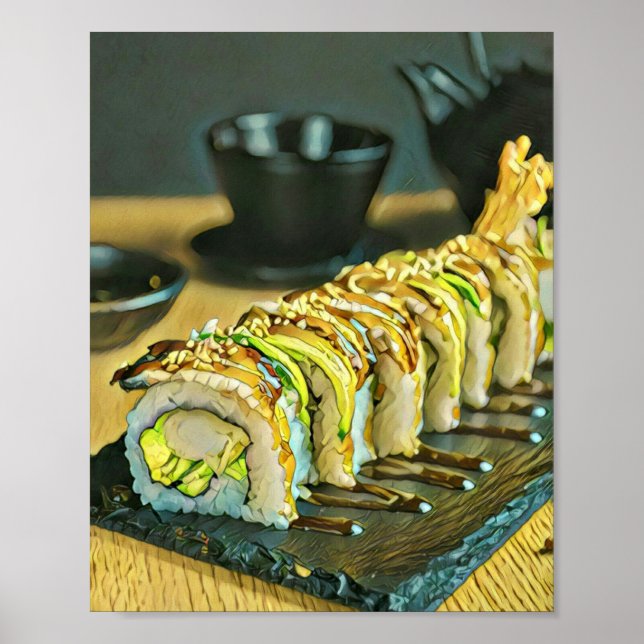 Vintages Sushi-Geschenk Poster (Vorne)